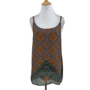 Cabi Tank Top Womens XS Extra Small Multi Arabesque Modern Lined Cami Tunic